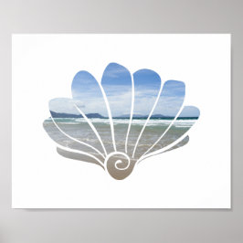 Skriv ut fotografik för Seashell Beach-fotodiagram Poster