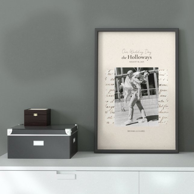 Skriv ut fotominnesinställningar för personligt br fototryck (Capture your wedding date with this framed art print!)