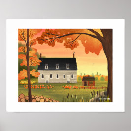 Skriv ut från Fall Farmhouse-höstpumpning Poster