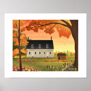 Skriv ut från Fall Farmhouse-höstpumpning Poster