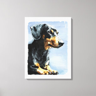 Skriv ut från målning av en Dachshund Canvastryck
