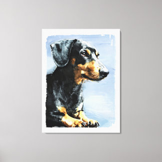 Skriv ut från målning av en Dachshund Canvastryck