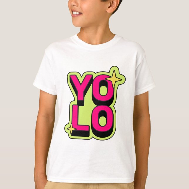 Skriv ut Funkyn YOLO T Shirt (Framsida)
