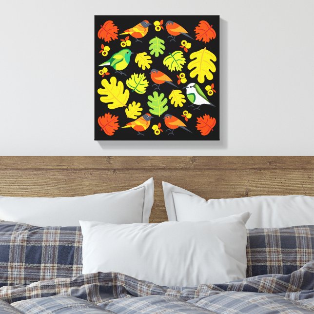 Skriv ut Garden Bird Home Decor Canvastryck (Insitu (sovrum))