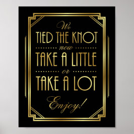 Skriv ut Gatsby Art Deco BRÖLLOP TREATS-skylt Poster