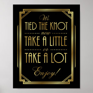 Skriv ut Gatsby Art Deco BRÖLLOP TREATS-skylt Poster
