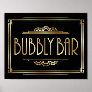 Skriv ut Gatsby Art Deco BUBBLY PUB Poster
