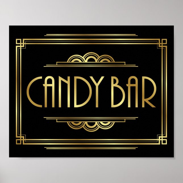 Skriv ut Gatsby Art Deco CANDY PUB Poster (Framsidan)