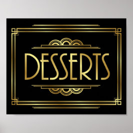 Skriv ut Gatsby Art Deco DESSERTS-signatur Poster