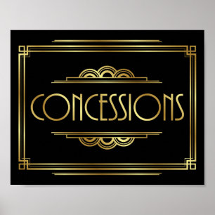 Skriv ut Gatsby Art Deco-KONCESSIONER Poster
