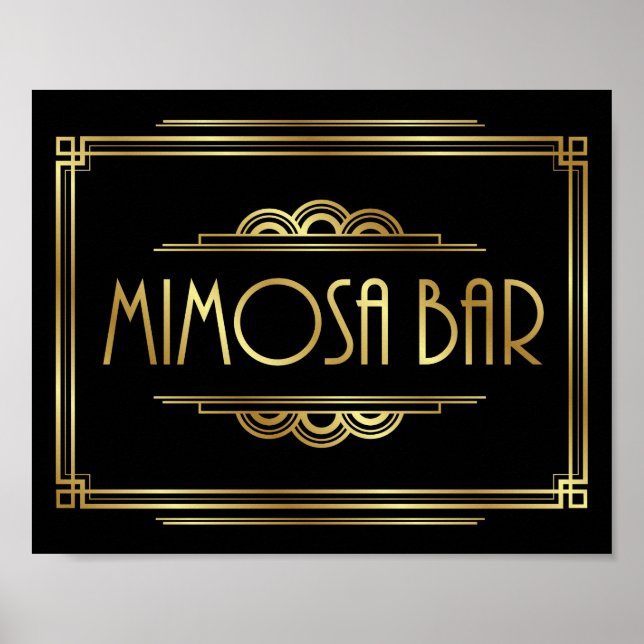Skriv ut Gatsby Art Deco MIMOSA PUB Poster (Framsidan)