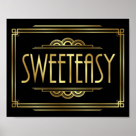 Skriv ut Gatsby Art Deco SWEETEASY-signatur Poster