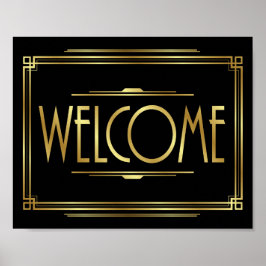 Skriv ut Gatsby Art Deco WELCOME-signatur Poster
