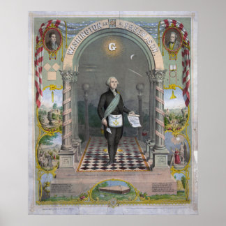 Skriv ut - George Washington som Freemason Poster