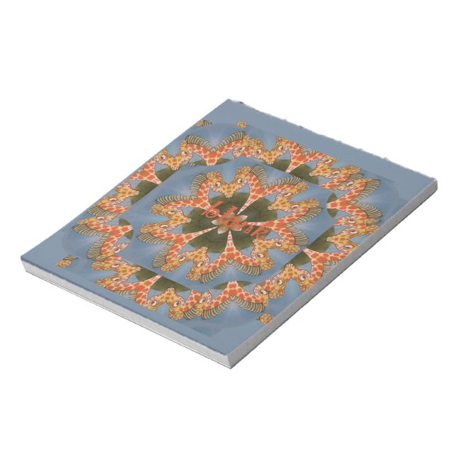 Skriv ut Giraffe Abstrakt Art Anteckningsblock (Roterad)