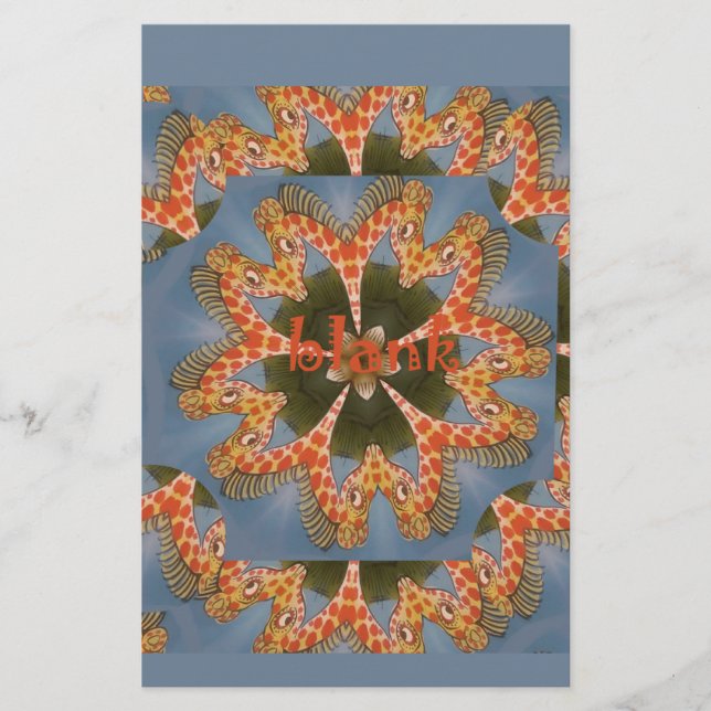 Skriv ut Giraffe Abstrakt Art Brevpapper (Framsida)