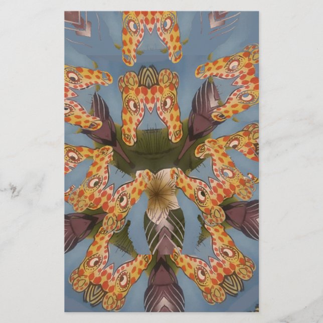 Skriv ut Giraffe Abstrakt Art Brevpapper (Framsida)