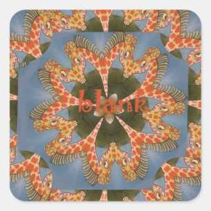 Skriv ut Giraffe Abstrakt Art Fyrkantigt Klistermärke