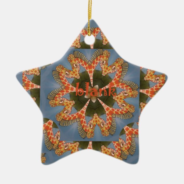 Skriv ut Giraffe Abstrakt Art Julgransprydnad Keramik (Framsidan)