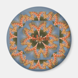 Skriv ut Giraffe Abstrakt Art Magnet