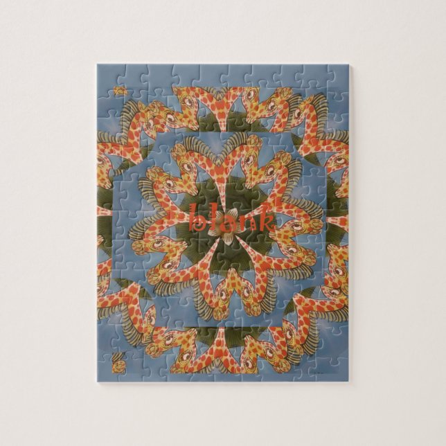 Skriv ut Giraffe Abstrakt Art Pussel (Vertikal)