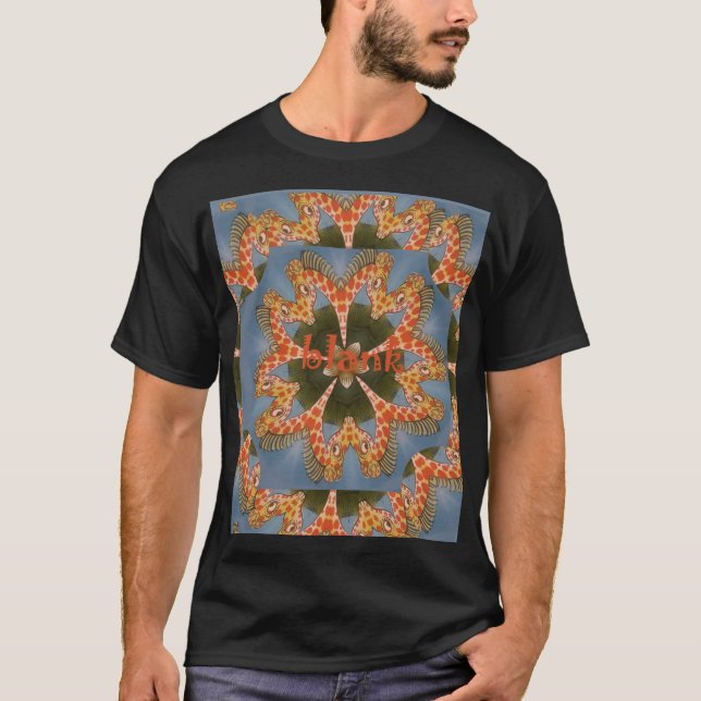 Skriv ut Giraffe Abstrakt Art T Shirt (Framsida)