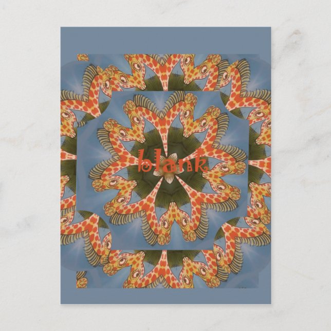 Skriv ut Giraffe Abstrakt Art Vykort (Framsida)