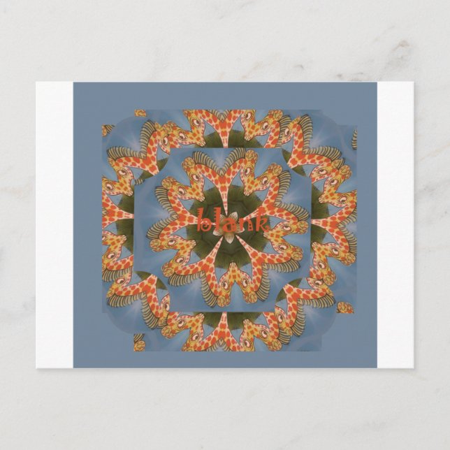 Skriv ut Giraffe Abstrakt Art Vykort (Framsida)