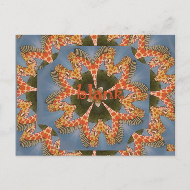 Skriv ut Giraffe Abstrakt Art Vykort (Framsida)