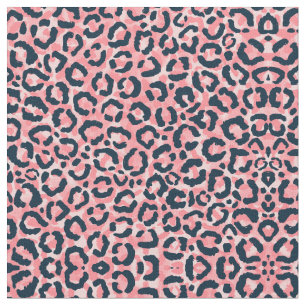 Skriv ut "Girly Artsy Rosa Blue Leopard Animal Pri Tyg