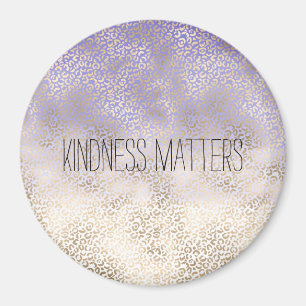 Skriv ut "Girly Lila Guld Ombre Leopard" Magnet
