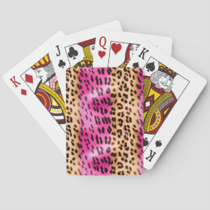 Skriv ut Girly Rosa Cream Leopard Casinokort