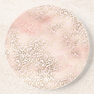 Skriv ut "Girly Rosa Glam Guld Leopard" Underlägg