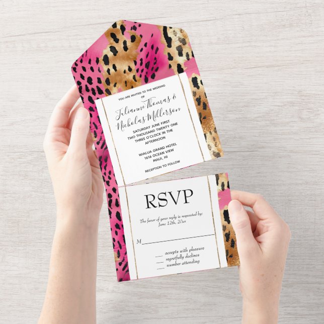 Skriv ut Girly Rosa Glam Leopard (Avrivbar del)