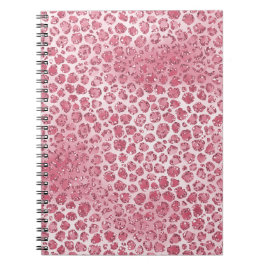 Skriv ut Girly Rosa  Glitter Leopard Anteckningsbok
