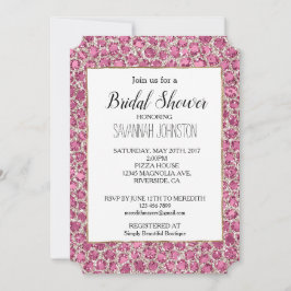 Skriv ut Girly Rosa Glitzy Glam Glitter Leopard Inbjudningar