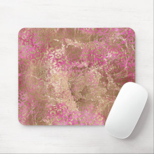 Skriv ut Girly Rosa Guld Glam Leopard Musmatta