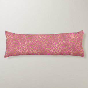 Skriv ut Girly Rosa Guld Leopard Kroppskudde