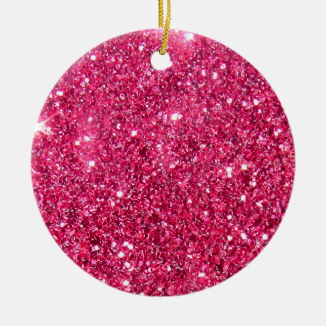 Skriv ut Glamor Shock rosa Glitter Julgransprydnad Keramik (Framsidan)