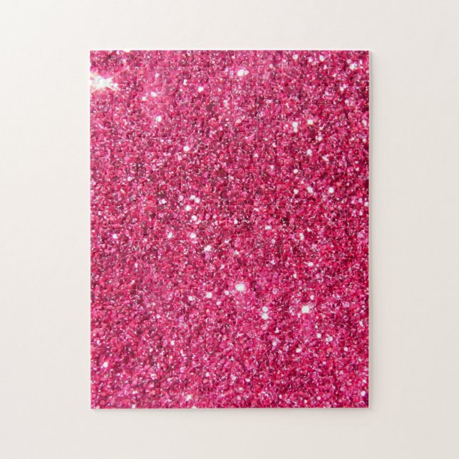 Skriv ut Glamor Shock rosa Glitter Pussel (Vertikal)