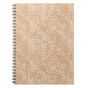 Skriv ut Glitter Guld Peach Leopard Anteckningsbok