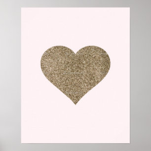 Skriv ut glitter Heart Nursery Poster