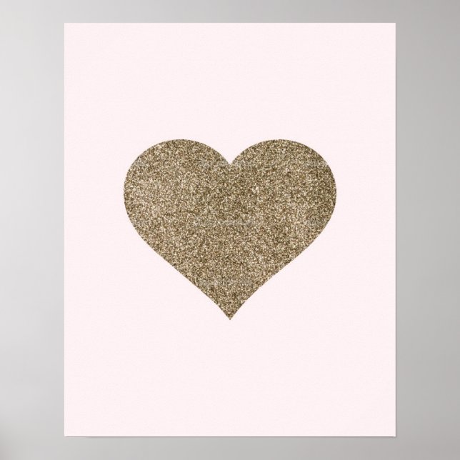 Skriv ut glitter Heart Nursery Poster (Framsidan)