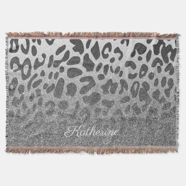 Skriv ut glitter Leopard Filt (Framsidan)