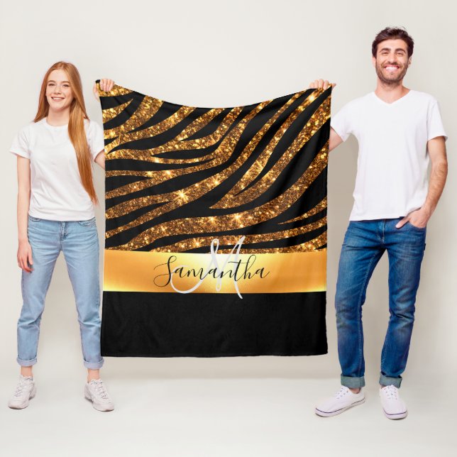 Skriv ut glitter Leopard Fleecefilt (På plats)