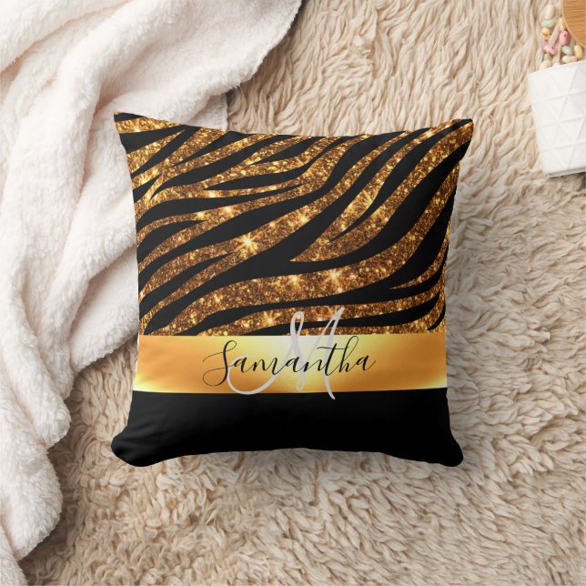 Skriv ut glitter Leopard Kudde (Filt)
