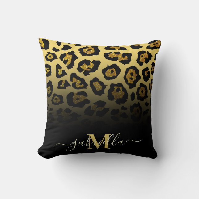 Skriv ut glitter Leopard Kudde (Framsida)