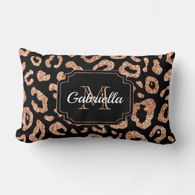 Skriv ut glitter Leopard Lumbarkudde (Framsida)