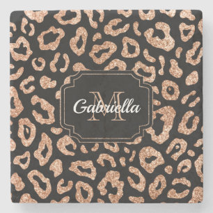 Skriv ut glitter Leopard Stenunderlägg