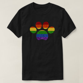 Skriv ut Glitter Rainbow Paw-utskrift för LGBT T Shirt